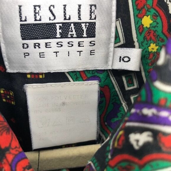 Leslie Faye Vintage Black Floral Long Sleeve Dress - Picture 4 of 9